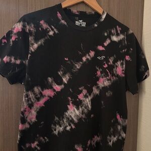 Hollister Mens T-Shirt Black/Gray/Pink L  100% Cotton